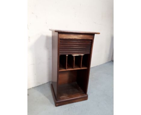  Sale Item:    MAHOGANY TAMBOUR FRONT CABINET (AF)  Vat Status:   No Vat   Buyers Premium:  This lot is subject to a Buyers P