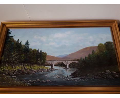  Sale Item:    OIL PAINTING POTRACH BRIDGE BY D L RENNIE  Vat Status:   No Vat   Buyers Premium:  This lot is subject to a Bu
