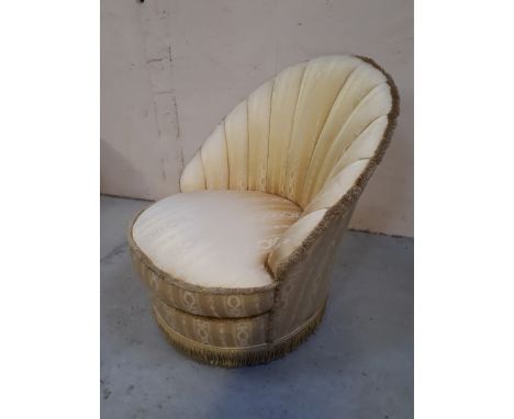  Sale Item:    TUB CHAIR IN GOLD FABRIC   Vat Status:   No Vat   Buyers Premium:  This lot is subject to a Buyers Premium of 