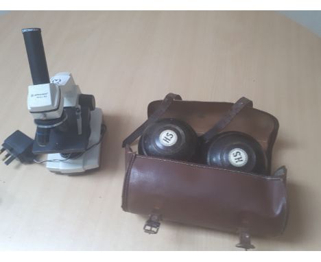  Sale Item:    BRESSER MICROSCOPE & PAIR BOWLS (AF)  Vat Status:   No Vat   Buyers Premium:  This lot is subject to a Buyers 