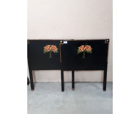  Sale Item:    PAIR BLACK SINGLE BED ENDS   Vat Status:   No Vat   Buyers Premium:  This lot is subject to a Buyers Premium o