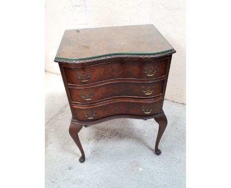  Sale Item:    BURR WALNUT 3 DRAWER CHEST   Vat Status:   No Vat   Buyers Premium:  This lot is subject to a Buyers Premium o