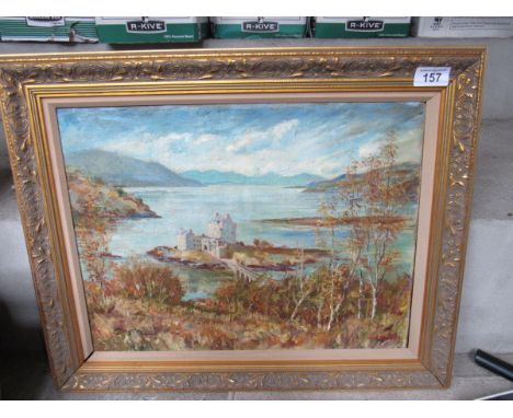  Sale Item:    OIL ON CANVAS EILEAN DONAN CASTLE BY D SHEARER  Vat Status:   No Vat   Buyers Premium:  This lot is subject to