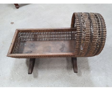  Sale Item:    19TH CENTURY CRIB WITH WOVEN PANELS (AF)  Vat Status:   No Vat   Buyers Premium:  This lot is subject to a Buy