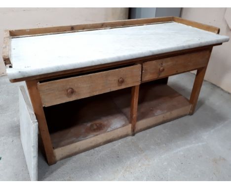 Sale Item:    PINE KITCHEN DRESSER WITH MARBLE TOP (AF)  Vat Status:   No Vat   Buyers Premium:  This lot is subject to a Bu