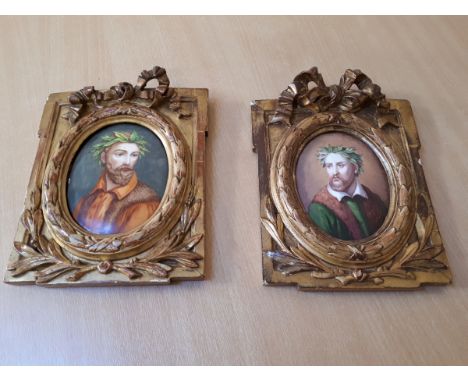  Sale Item:    2 GILT FRAMED ENAMELS TORQUATO TASSO & G TOFFANIN  Vat Status:   No Vat   Buyers Premium:  This lot is subject
