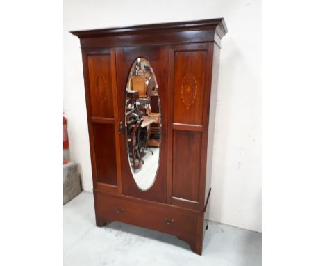  Sale Item:    MAHOGANY INLAID WARDROBE   Vat Status:   No Vat   Buyers Premium:  This lot is subject to a Buyers Premium of 