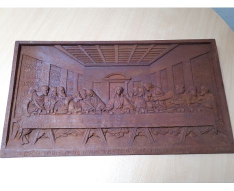  Sale Item:    CAST METAL PLAQUE LAST SUPPER 37 CMS X 67 CMS (AF)  Vat Status:   No Vat   Buyers Premium:  This lot is subjec