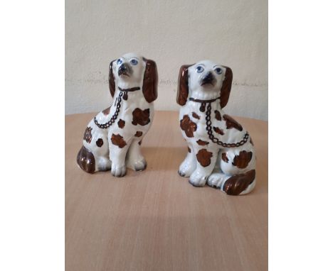  Sale Item:    PAIR STAFFORDSHIRE WALLY DOGS 19 CMS (AF)  Vat Status:   No Vat   Buyers Premium:  This lot is subject to a Bu