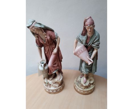  Sale Item:    2 ROYAL DUX PORCELAIN WATER CARRIERS  Vat Status:   No Vat   Buyers Premium:  This lot is subject to a Buyers 