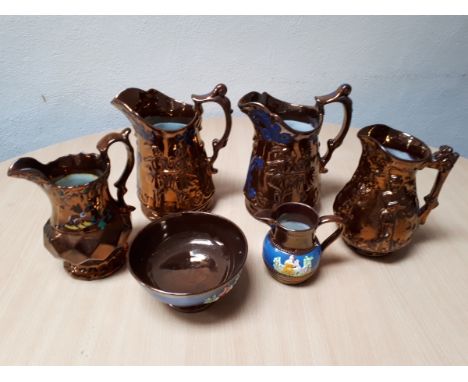  Sale Item:    BOX 4 LUSTRE JUGS SUGAR & CREAM   Vat Status:   No Vat   Buyers Premium:  This lot is subject to a Buyers Prem