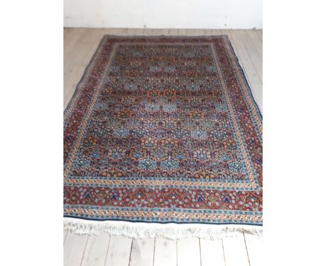  Sale Item:    RED BLUE & CREAM RUG 10'5" X 7'   Vat Status:   No Vat   Buyers Premium:  This lot is subject to a Buyers Prem