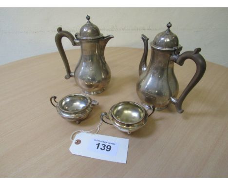  Sale Item:    4 PCE SILVER COFFEE SERVICE- NOT MATCHING (AF)  Vat Status:   No Vat   Buyers Premium:  This lot is subject to