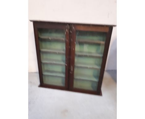  Sale Item:    MAHOGANY SHELVED WALL CABINET (AF)  Vat Status:   No Vat   Buyers Premium:  This lot is subject to a Buyers Pr