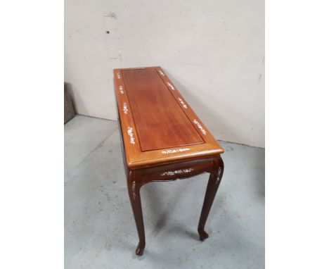  Sale Item:    ROSEWOOD CONSOLE TABLE WITH MOP INLAY 136 CMS  Vat Status:   No Vat   Buyers Premium:  This lot is subject to 