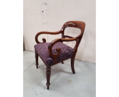  Sale Item:    19TH CENTURY MAHOGANY OPEN ARM CHAIR  Vat Status:   No Vat   Buyers Premium:  This lot is subject to a Buyers 