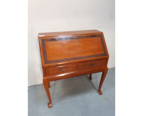  Sale Item:    TEAK CARVED BUREAU   Vat Status:   No Vat   Buyers Premium:  This lot is subject to a Buyers Premium of 15% + 