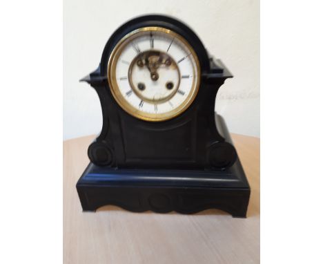  Sale Item:    ART NOUVEAU SLATE MANTLE CLOCK (AF)  Vat Status:   No Vat   Buyers Premium:  This lot is subject to a Buyers P