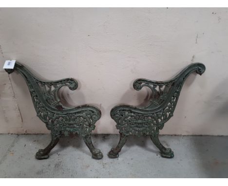  Sale Item:    CAST GARDEN SEAT ENDS (AF)   Vat Status:   No Vat   Buyers Premium:  This lot is subject to a Buyers Premium o