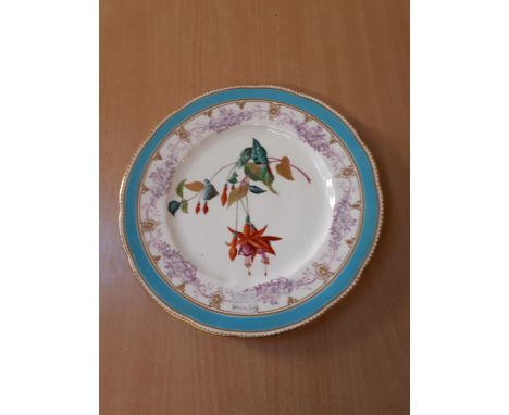  Sale Item:    COPELAND PLATE WITH FUSCHIAS 24 CMS  Vat Status:   No Vat   Buyers Premium:  This lot is subject to a Buyers P