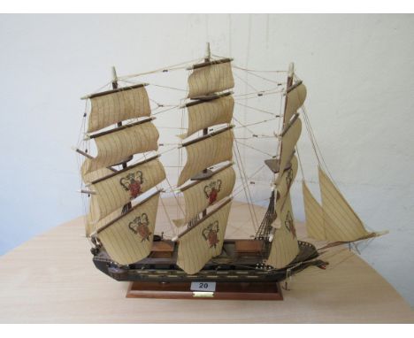  Sale Item:    MODEL BOAT FRAGATA ESPANOLA SIGLO XV11- DAMAGED (AF)  Vat Status:   No Vat   Buyers Premium:  This lot is subj