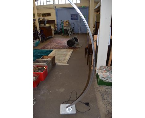 Modern brushed steel floor standing lamp