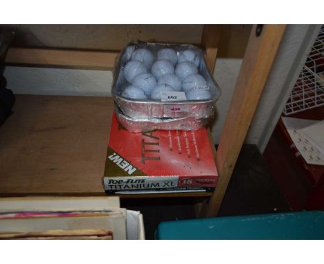 Quantity of golf balls to include Top Flight Titanium XL x 18, boxed