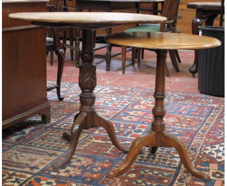 A 19th Century mahogany tripod table 55cm diameter and another similar 