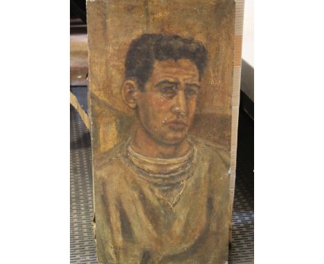 British School Portrait of a young manOil on boardInitialled lower left MRG and dated 1851Unframed60.5cm x 30.5cm;And a mixed