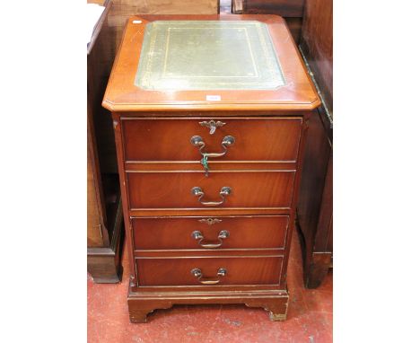 A reproduction mahogany side cabinet and a folio cabinet 