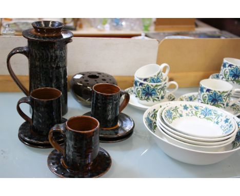 A quantity of Midwinter 'Spanish Garden' design tableware, coffee cups, saucers, tureens, oval platter, etc 44 items in total