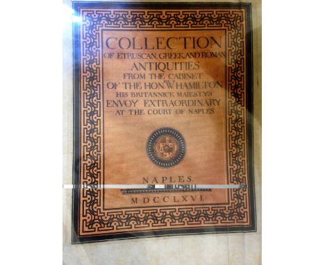 'Collection of Etruscan, Greek and Roman antiquities from the cabinet of the Hon. W. Hamilton', loose prints, in folio 