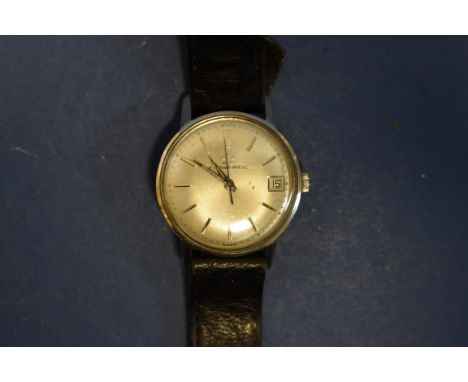 A vintage Eterna Matic Classic stainless steel gentleman's wristwatch, on leather strap. No. 4861643 Condition Report: Not wo