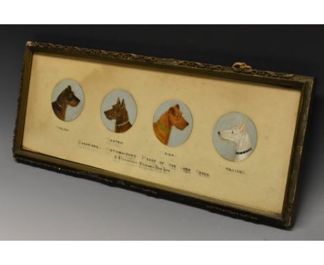 A. Stevenson (English School, late 19th century)A set of four dogs, Champions, Distinguished Heads of the Show Bench: Welsh, 