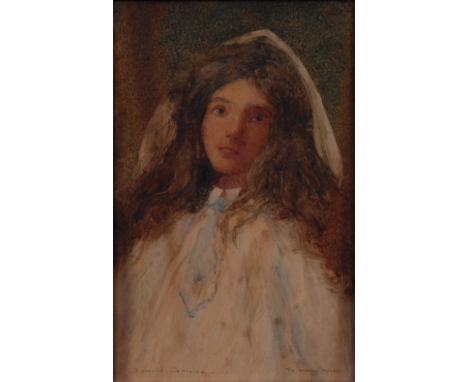 Oswald Garside (1879 - 1942)Portrait of a Young Girlsigned, watercolour, 26cm x 17cm