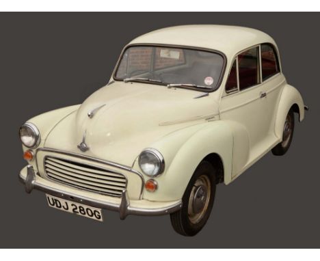 A 1968 Morris Minor 1000 Saloon, 1098cc, White, 54,552 indicated miles, registration number UDJ 280G, historic vehicle taxati