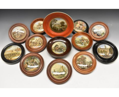 A F R Pratt & Co pot lid, Dr Johnson, framed;  others, Royal Harbour, Ramsgate;  The Harbour, Margate;   The Village Wedding,