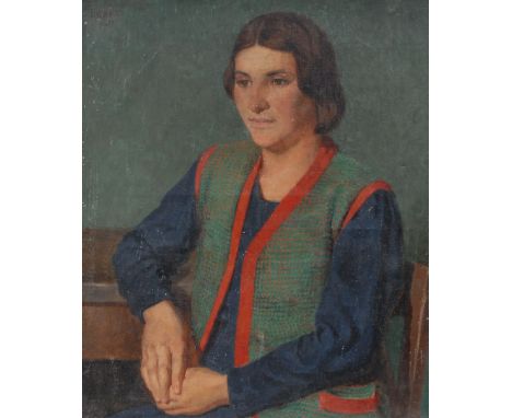 English School (early 20th century)Portrait of a Lady, half-length, seatedinscribed Robert I.M., oil on canvas, 54cm x 45cm 