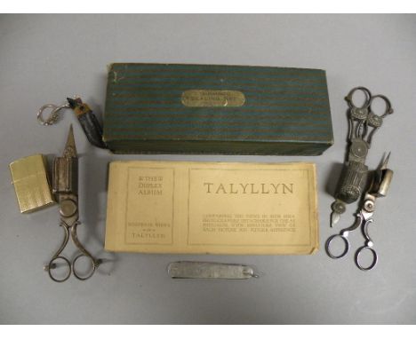 Boxed Dunedin Sealing Set, Three Pairs of Candle Scissors, Ronson Lighter and a Penknife