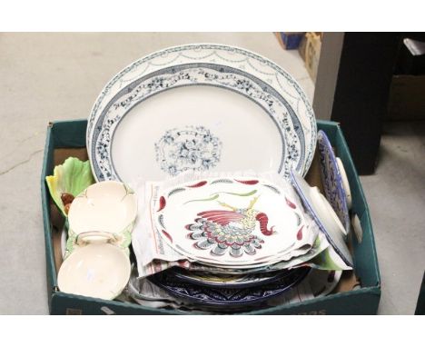 Large Midwinter Stylecraft Turkey Patterned Meat Plate together with similar plates and other ceramics