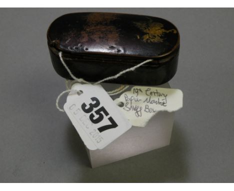 19th century Papier Mache Snuff Box