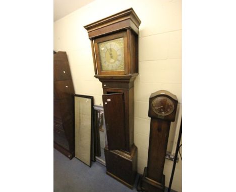 19th Oak Longcase Clock with Brass & Silvered Dial marked Terry Berry, N. Petherton