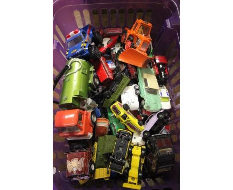 Tray of Mixed Loose Playworn Diecast Vehicles including Dinky Johnston Road Sweeper