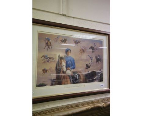 Framed and Glazed B R Linklater Print of Frankie Dettori's Ascot Seven
