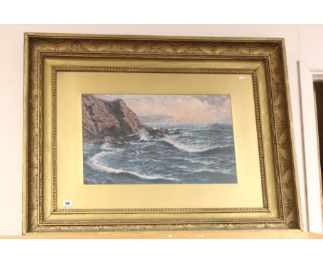 Coastal Scene Print in a Large Gilt Frame