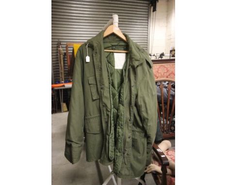 Army Jackets and Two Rain Coats, XL