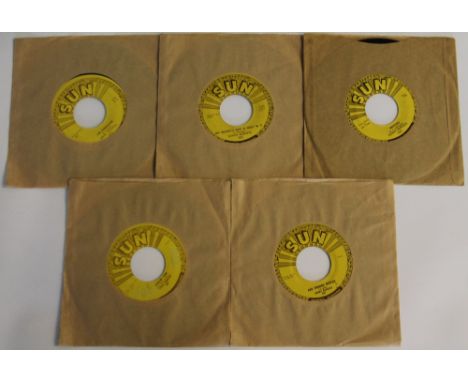 SUN - SONNY BURGESS/ERNIE CHAFFIN - 5 x ace Sun singles. Burgess (x3) titles are Red Headed Woman (247, U-198/199-45 - Ex), R