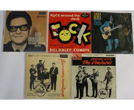 R&R EPs - Shakin' pack of 5 x original UK issued EPs. Titles are Roy Oribson's Stage Show Hits (London RE-U 1439 - VG+/Ex), B