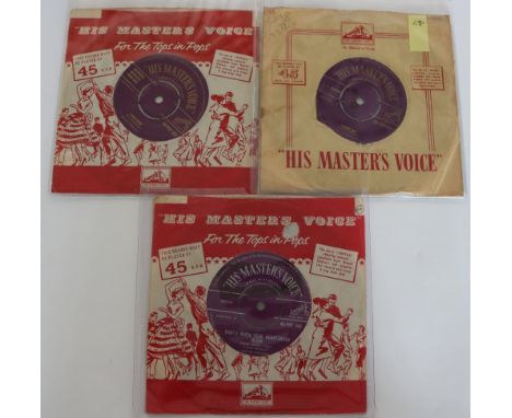 ELVIS PRESLEY - UK HMV SINGLES - Great pack of 3 x early UK 45s from The King Of Rock 'N' Roll. Titles are Paralyzed (1st pur