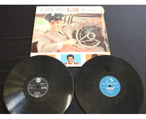 ELVIS PRESLEY - An interesting pack of 2 x 78 RPM recordings and 1 x LP. Included is an unusual mispressing of Love Me Tender